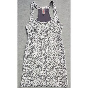 Free People Womens Grey White Textured Racerback Mini Dress Size